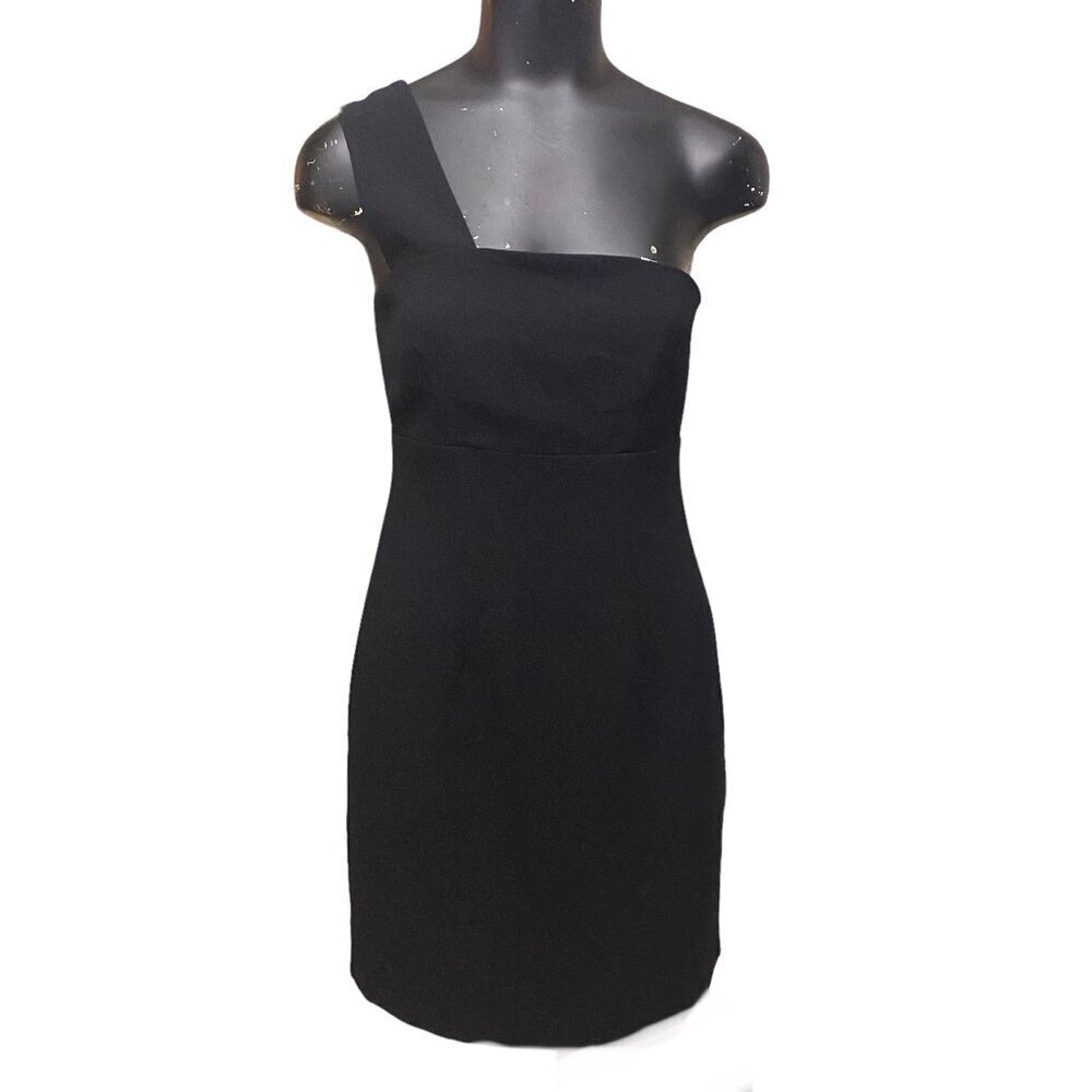 NEW Nicole Miller Lola One Shoulder Dress in Black Size 4 - Picture 2 of 8